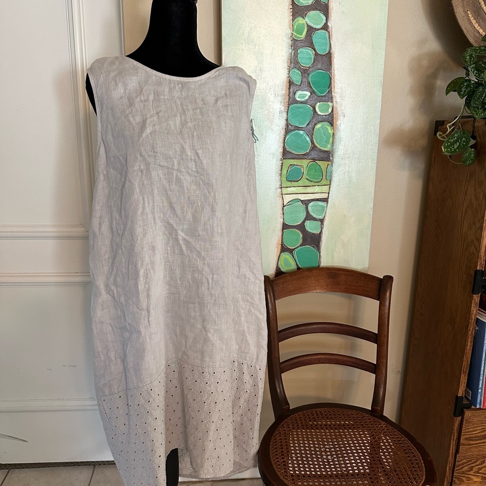 Gray Sleeveless Crew Neck Sundress